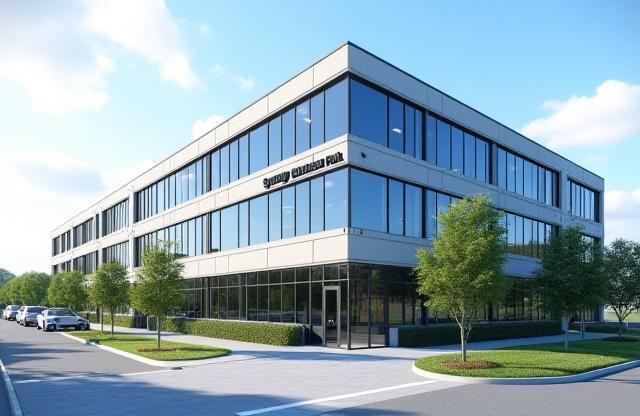 Exterior view of Synergy Business Park building