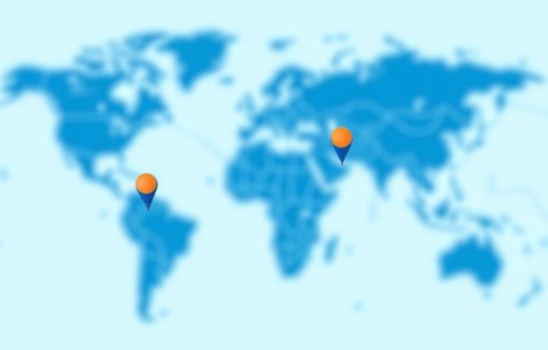 Map highlighting network coverage in India and key global points