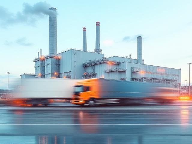Manufacturing plant with logistics operations overlay