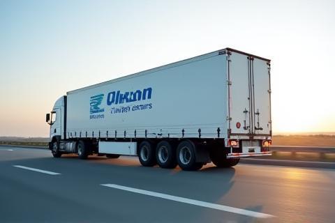 Truck driving on a highway